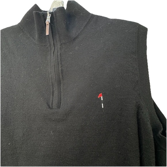 Fairway & Greene Other - Fairway & Greene Black Baruffa Merino Lined Men's Golf Zip Vest‎ Size Medium